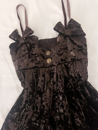 Lizlisa Brown Velvet Ribbon Babydoll