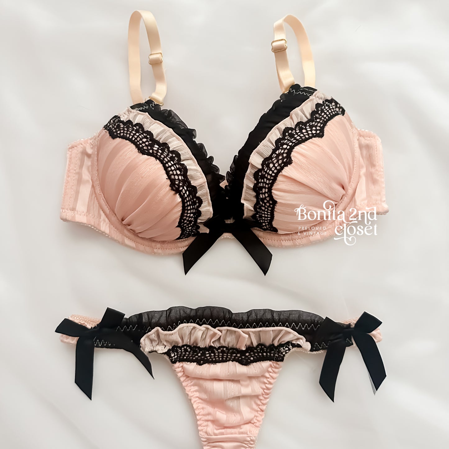 Midnight Late Bloom Bra Set 32A