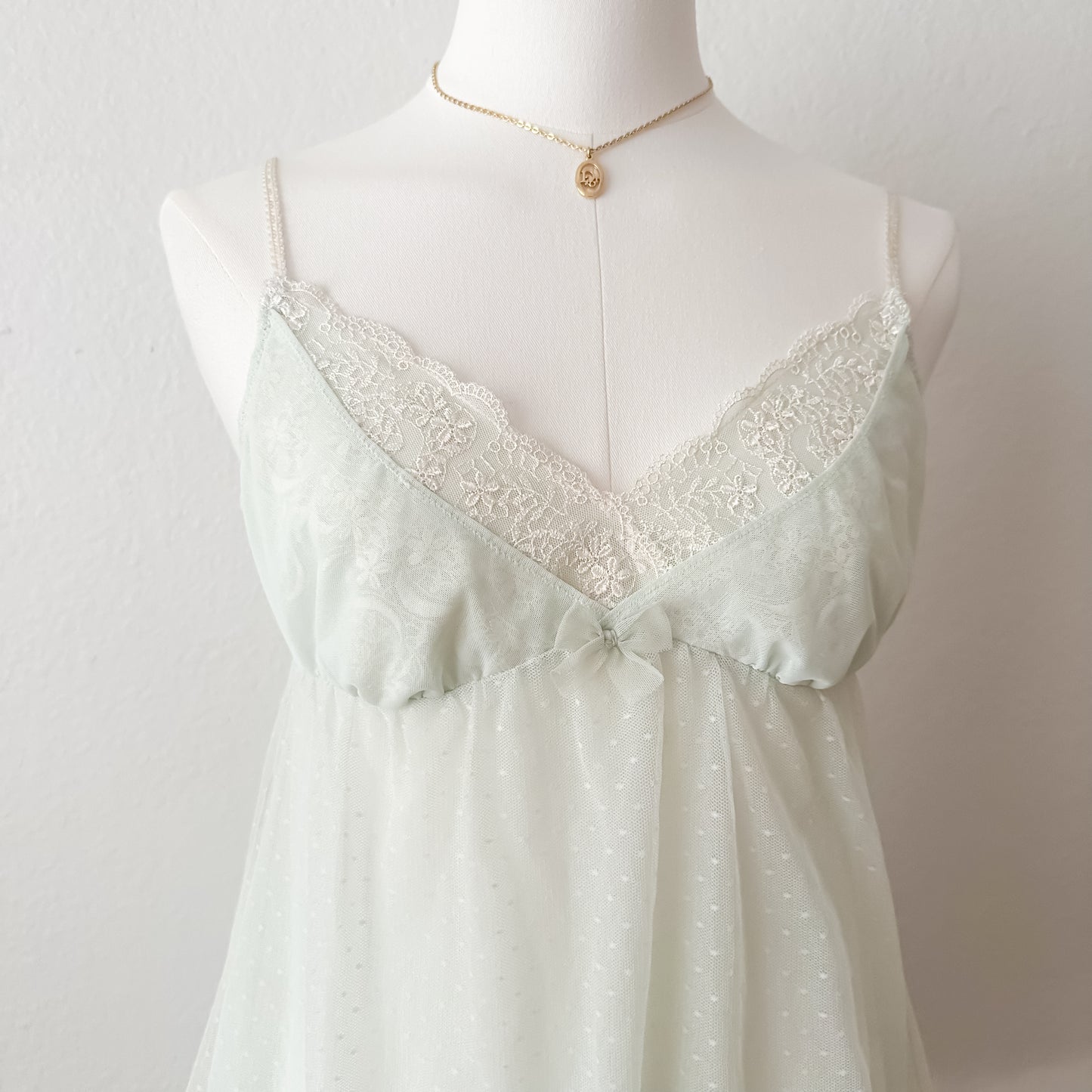 Mint Cream Suffle Babydoll slip