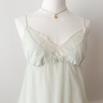 Mint Cream Suffle Babydoll slip