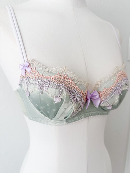 Mint Embroidery Bra 32A - 34AA