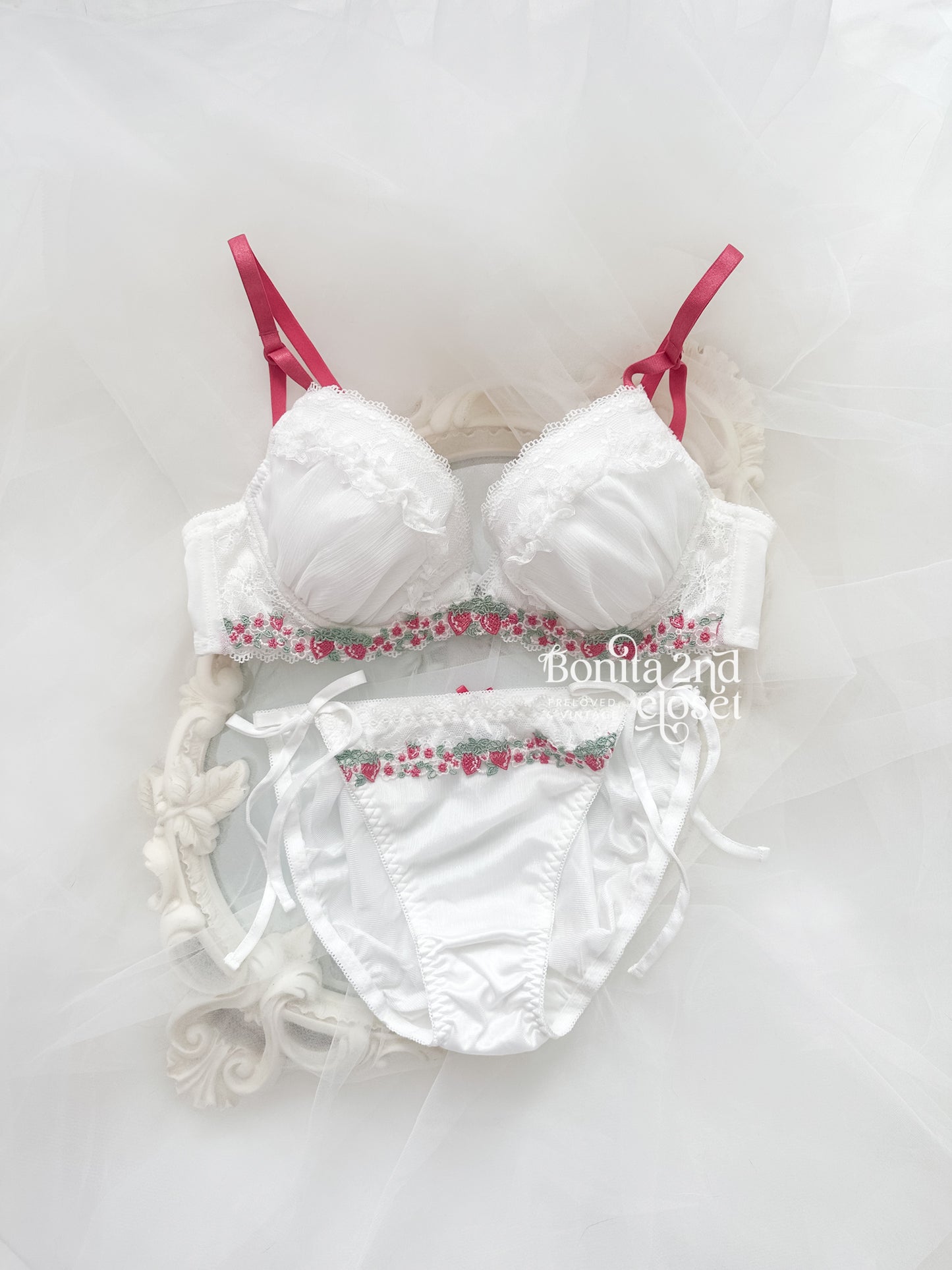 Irovy Strawberry Lace Bra Set