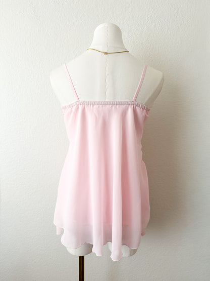 Pink Chiffon Ruffle Fairy Camisole