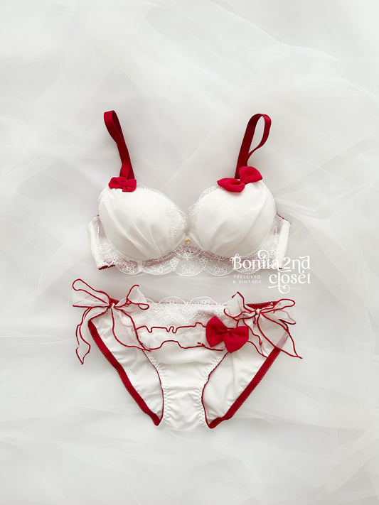 Red Ribbons Bra Set