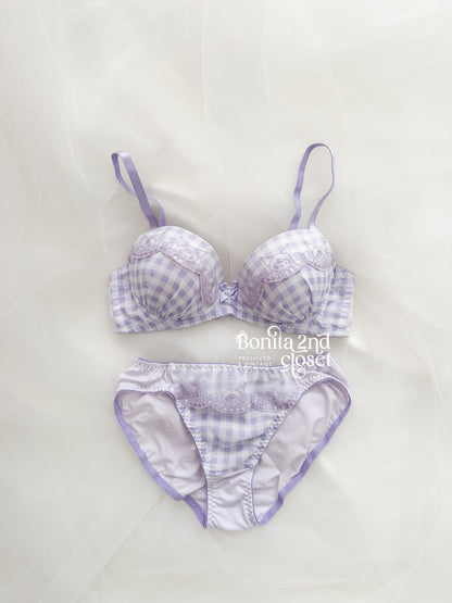 Kuromi Lilad Gingham Bra Set
