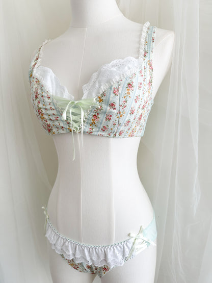Rosalie Lace-Up Bra Set 34D