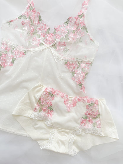 Blush Floral Mesh Camisole Set