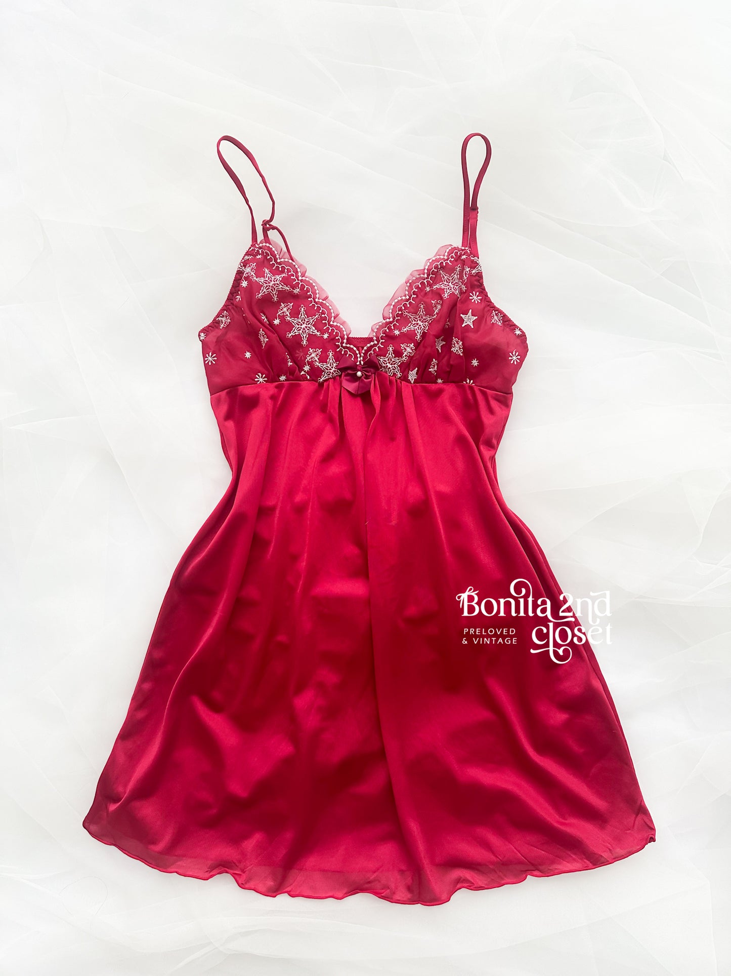 Crimson Star Lace Slipdress