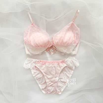 Pink Gingham My Melody Bra Set