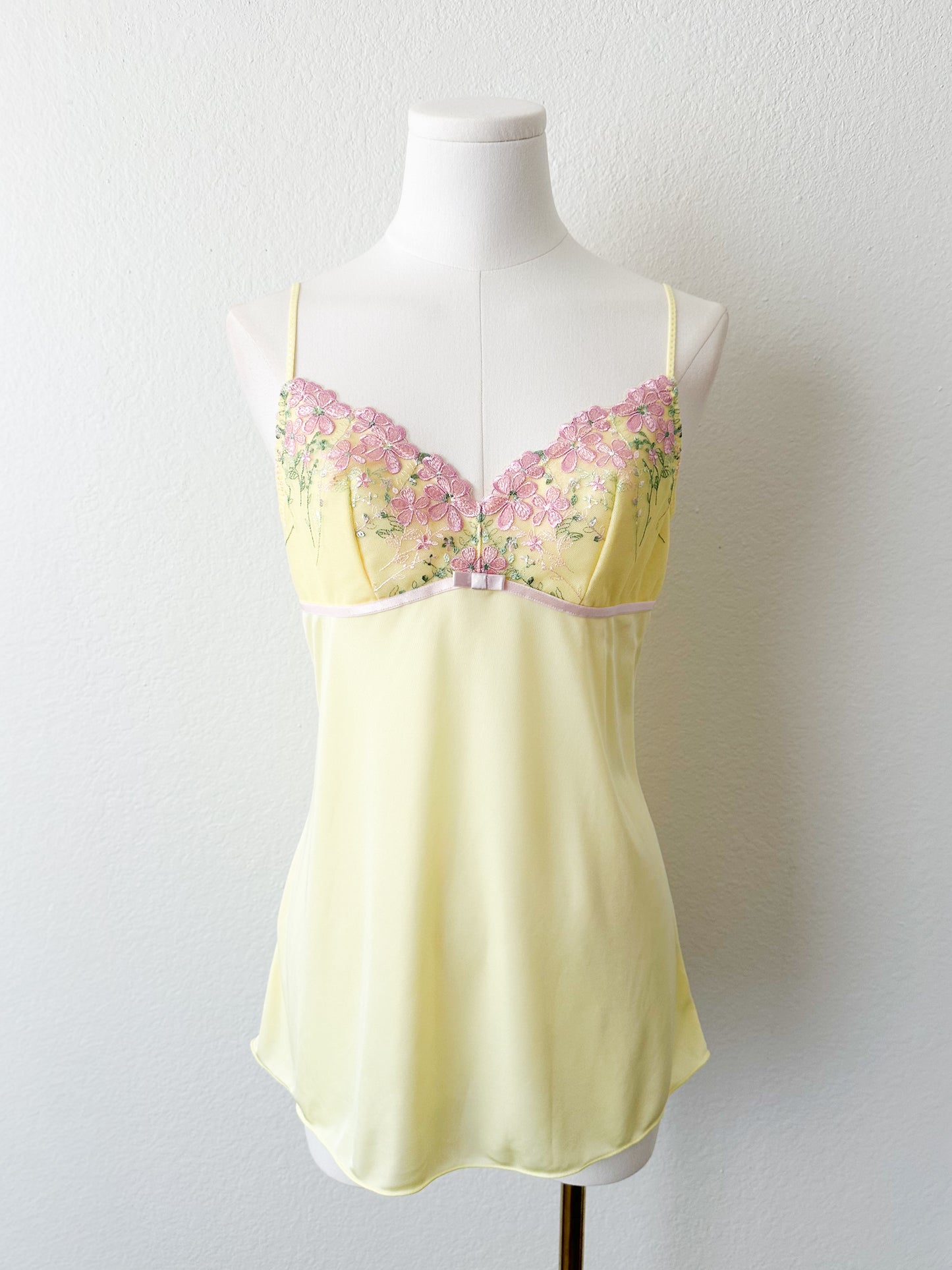 Lemon Floral Embroidery Camisole