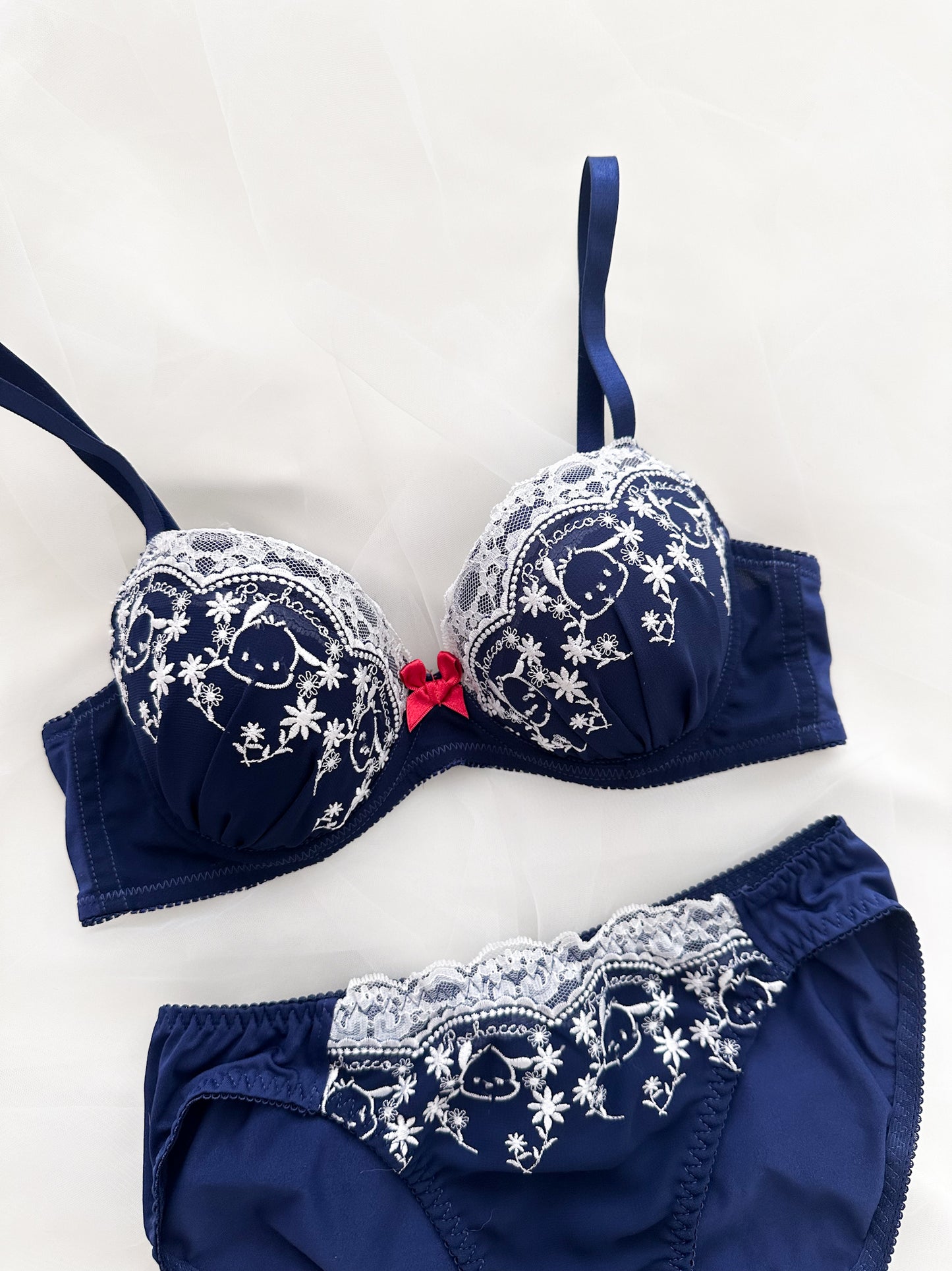 Pochaco Embroidery Lace Bra Set