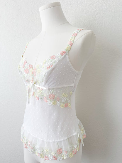 Pastel Garden Embroidery Camisole