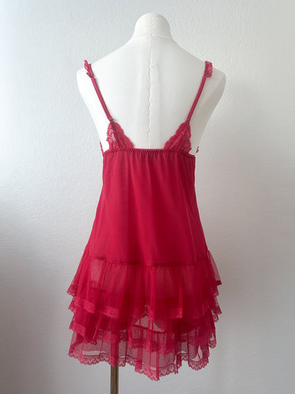 Eblin Rouge Lace Ruffle Slip