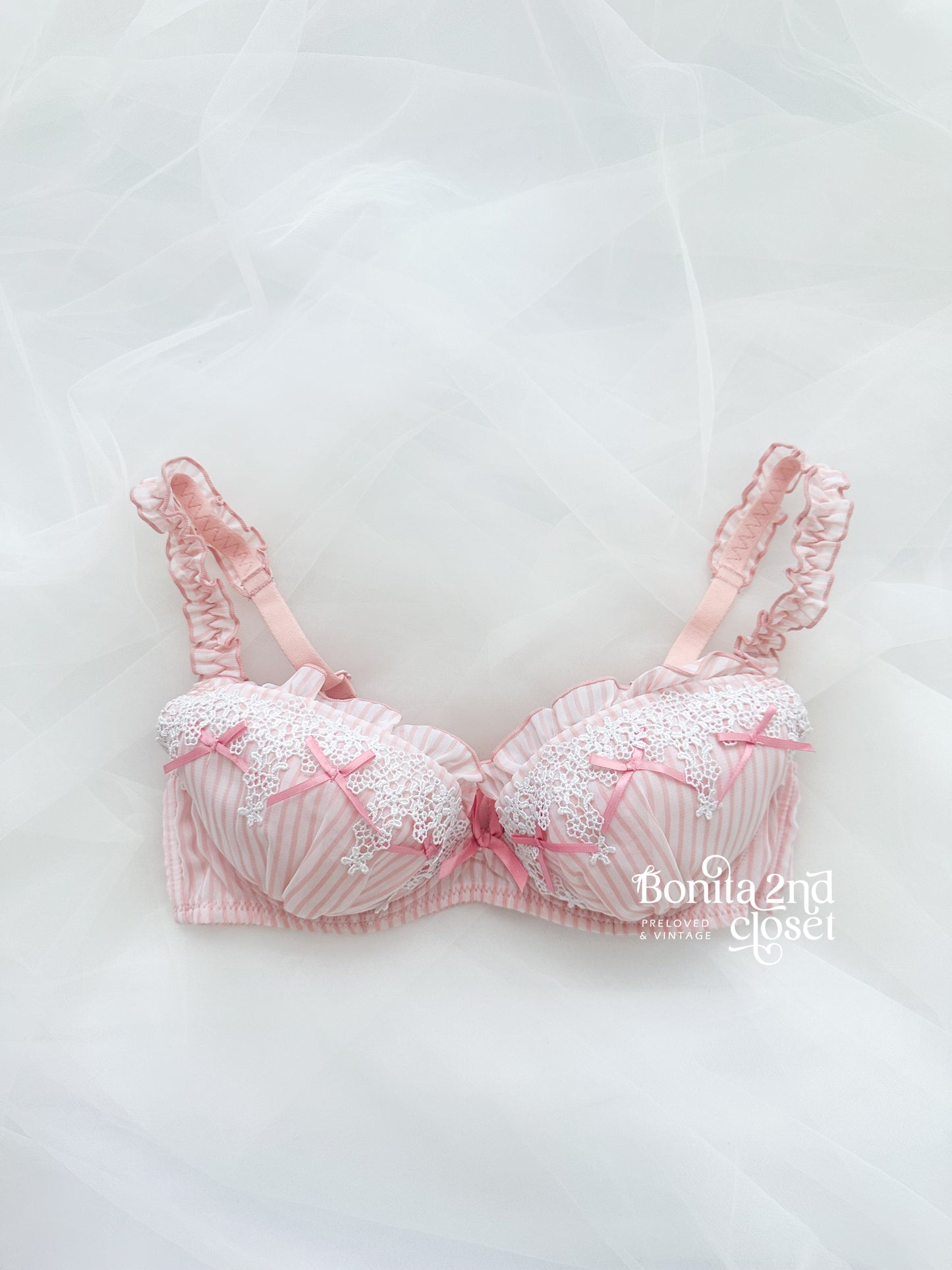 Sugar Ribbon Stripe Bra 32A & 32B