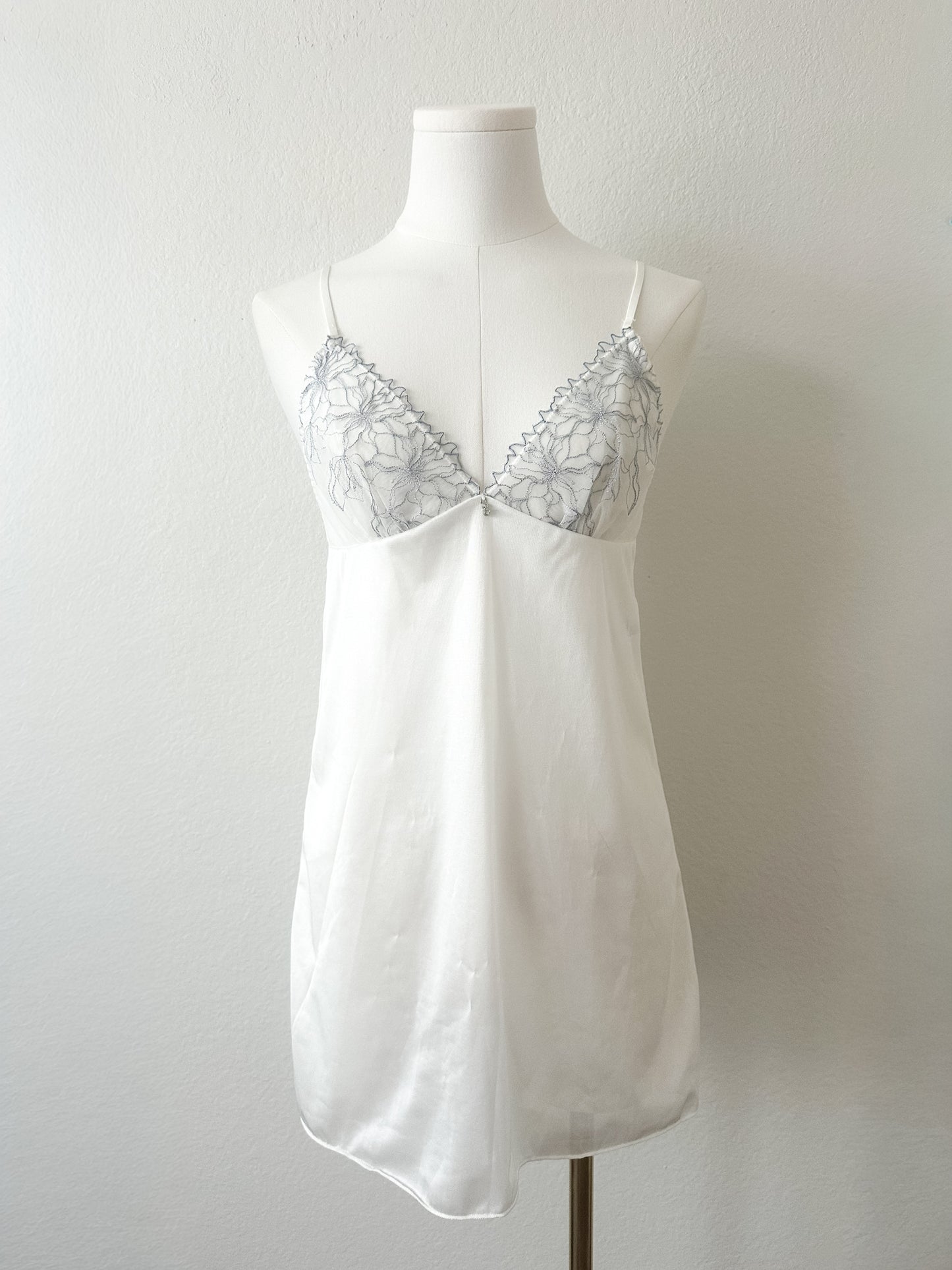 Silver Floral Lace Slipdress