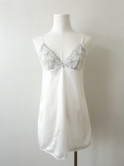 Silver Floral Lace Slipdress