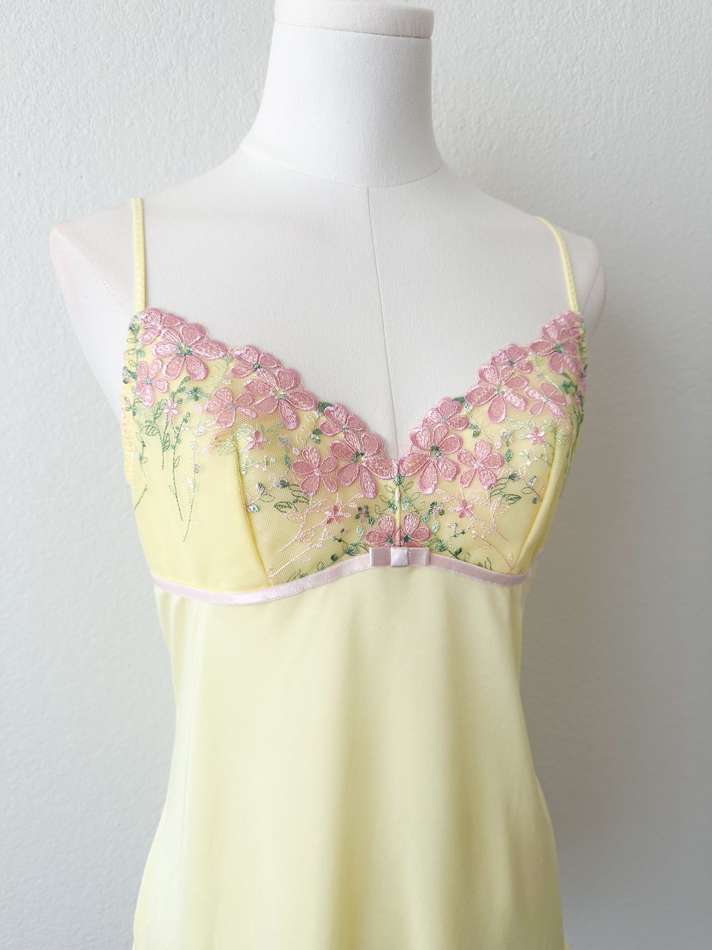 Lemon Floral Embroidery Camisole