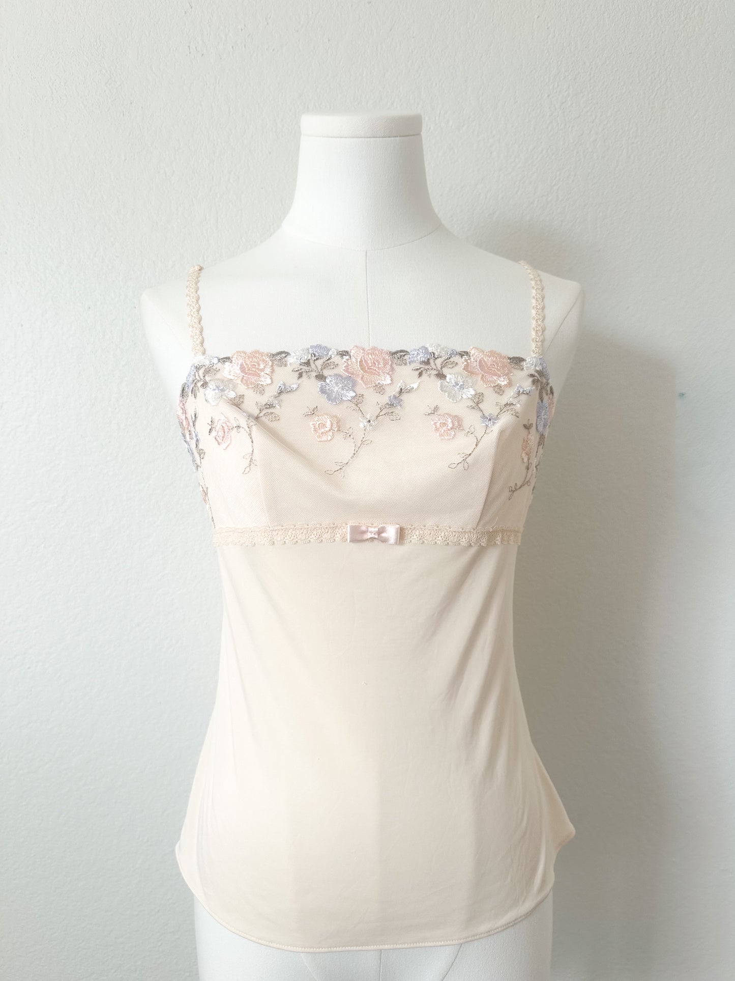 Cream Rosemilk Embroidery Camisole