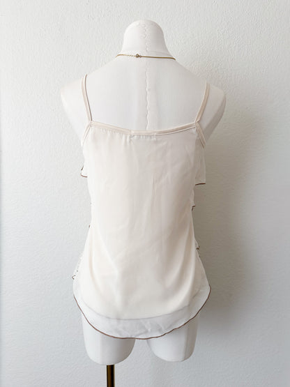 Mocha Cream Ruffle Cami