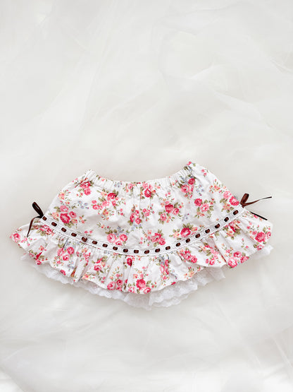 Ribbon Rose Sukapan Mini Skirt