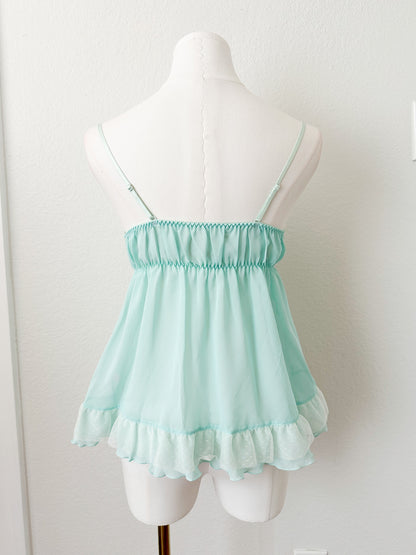 Teal Floral Ruffle Camisole