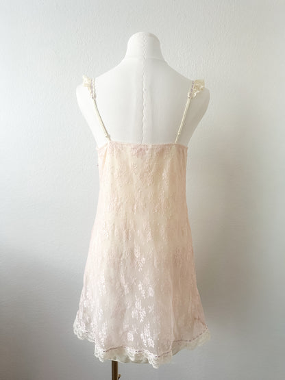 Lilac Floral Cream Lace Slipdress