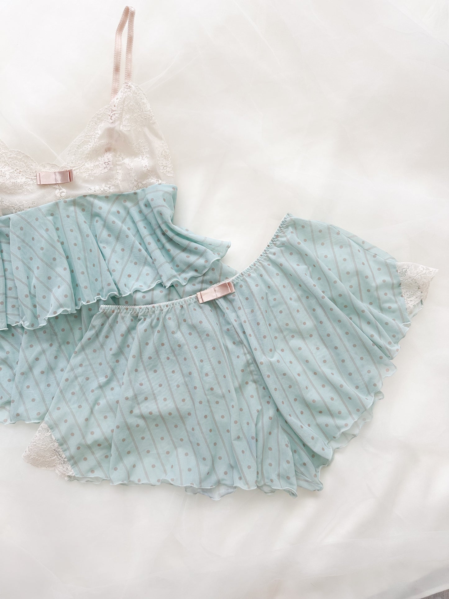 Power Dot Lace Babydoll Set