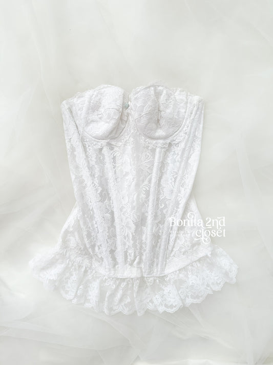 Vintage Bridal Floral Lace Corset 30B