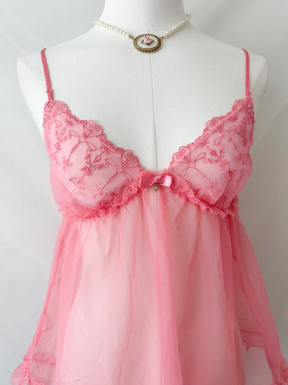 Rosy Tulle Babydoll Camisole