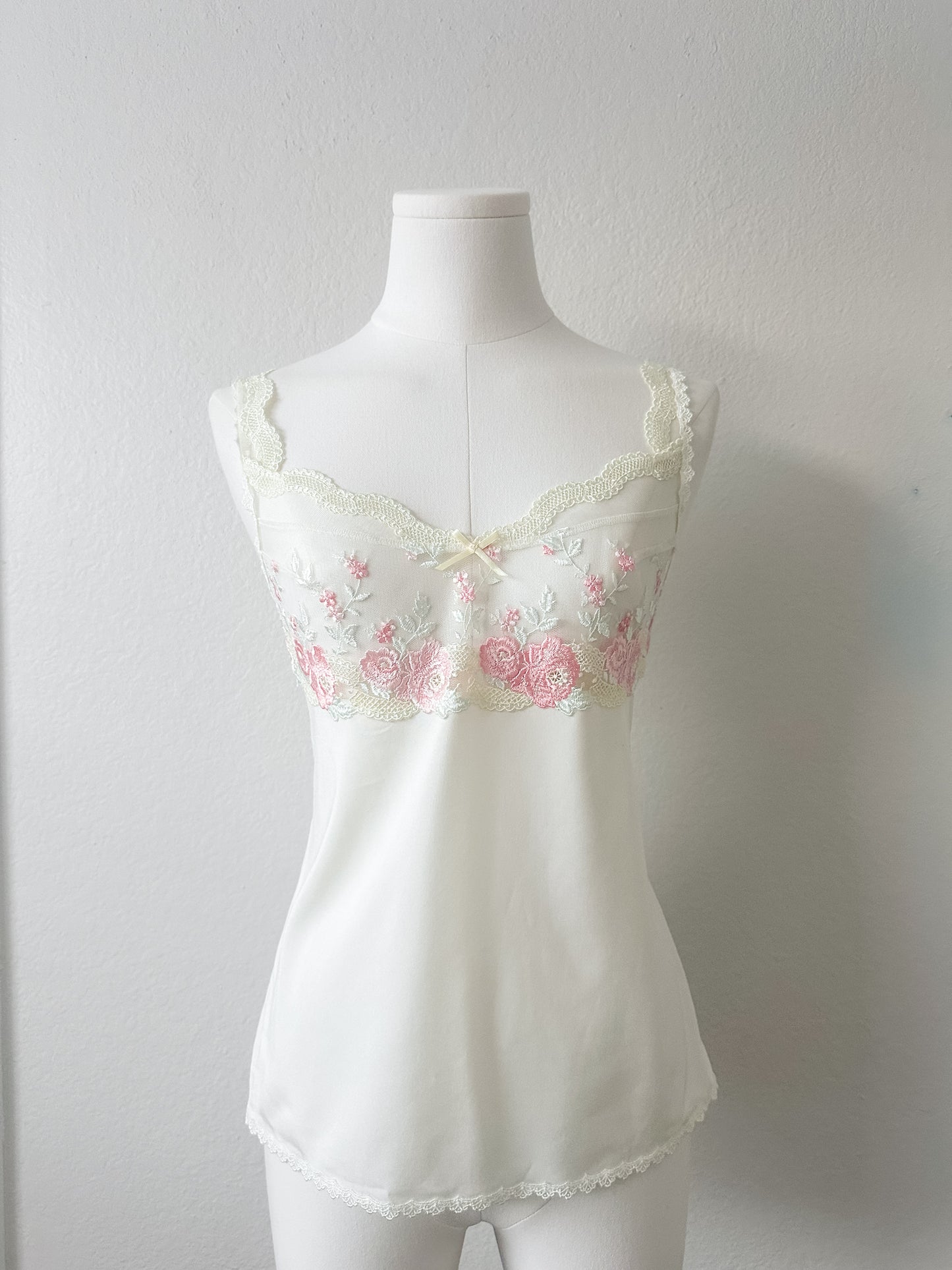 Rosy Lace Cream Camisole