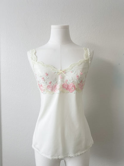 Rosy Lace Cream Camisole