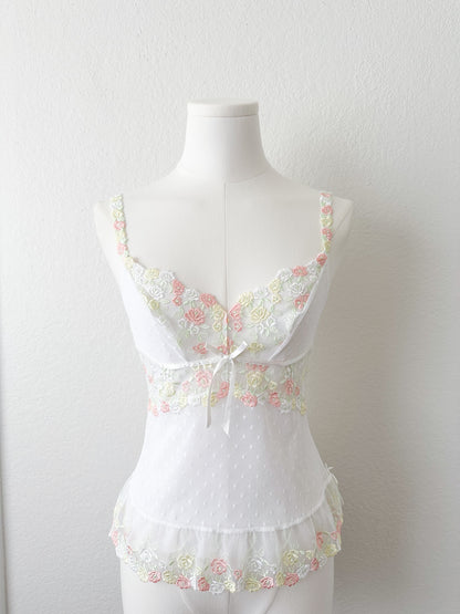 Pastel Garden Embroidery Camisole