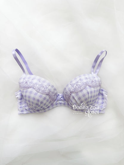 Lilac Kuromi Gingham Wireless Bra