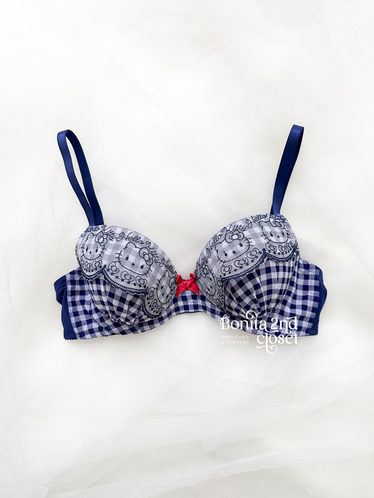 Hello Kitty Gingham Wireless Bra