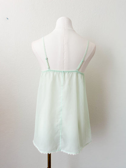 Mint Floral Embroidery Camisole