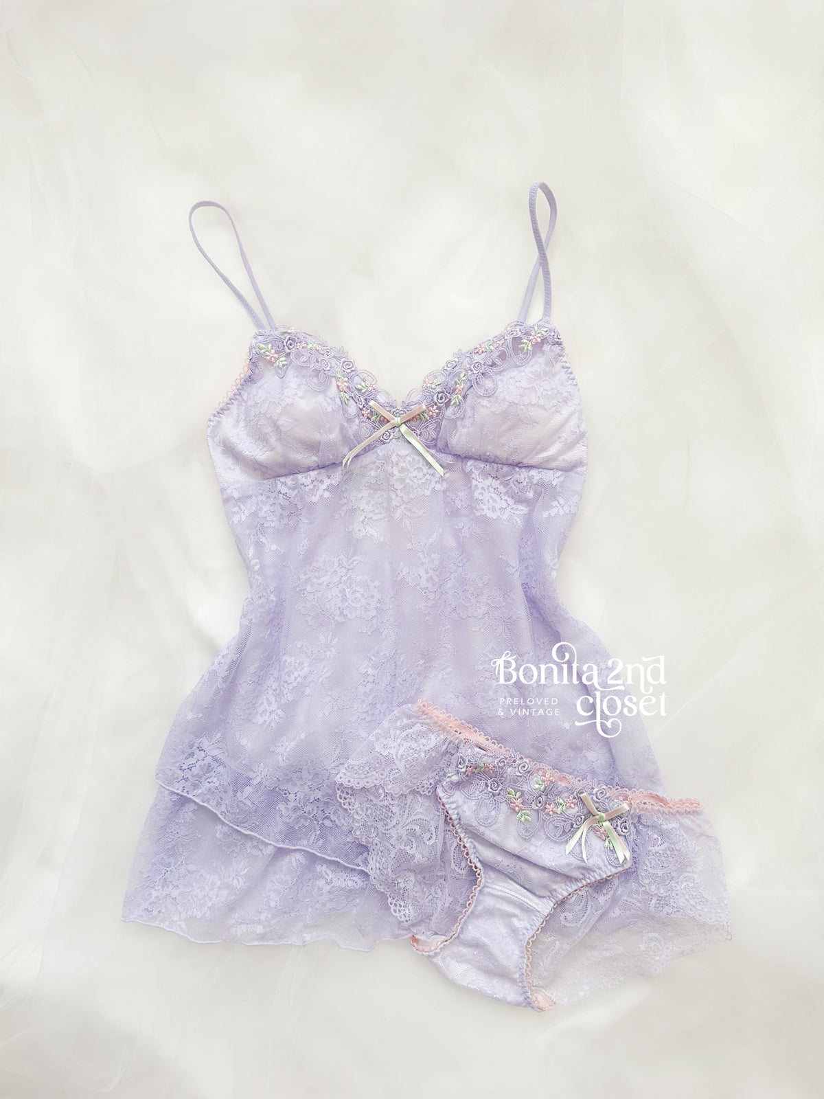 Lavender Fairy Lace Babydoll Set
