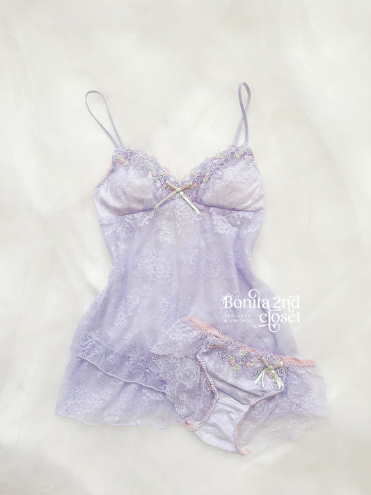 Lavender Fairy Lace Babydoll Set