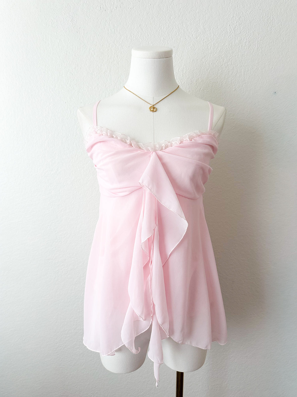 Pink Chiffon Ruffle Fairy Camisole