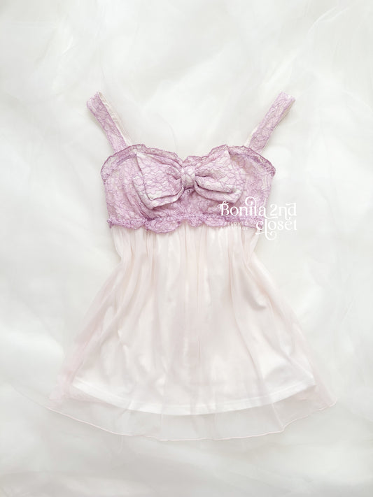 Lilac Ribbon Lace Babydoll Camisole