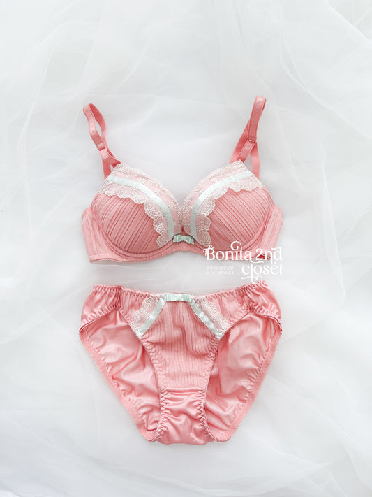 Blush Ribbon Bra Set 30C