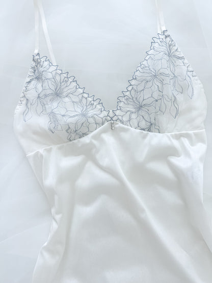 Silver Floral Lace Slipdress