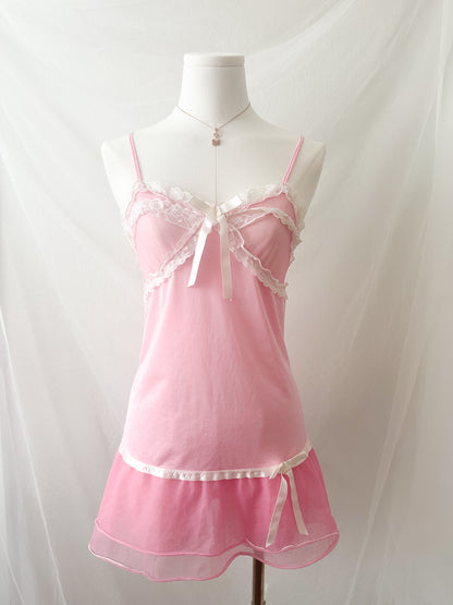 Strawberry Silk Ribbon Slipdress