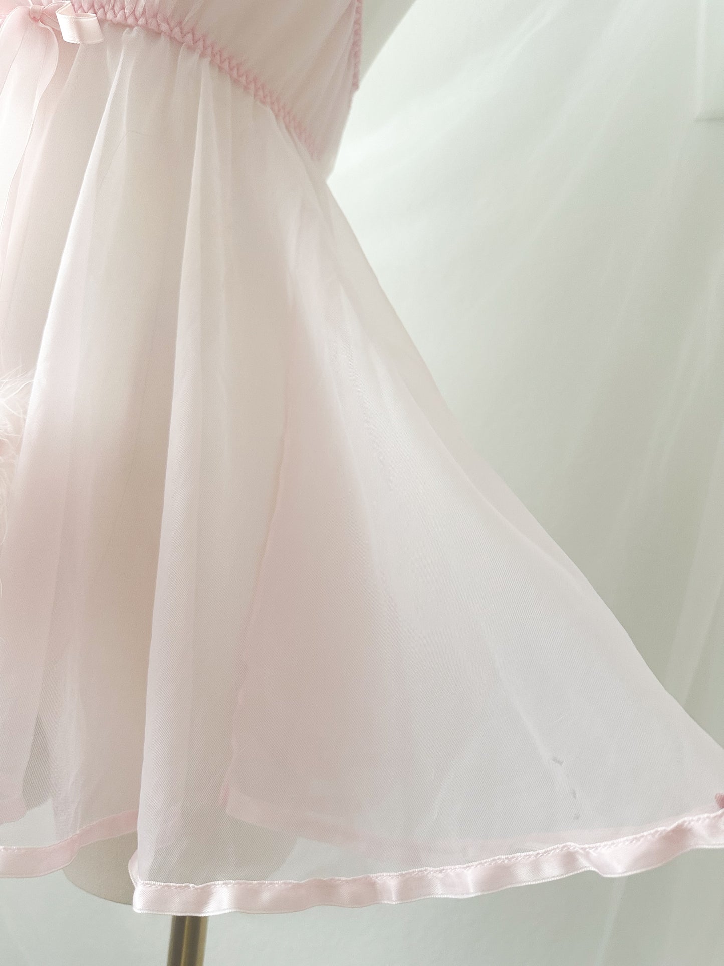 Vintage Blush Swan Feather Babydoll