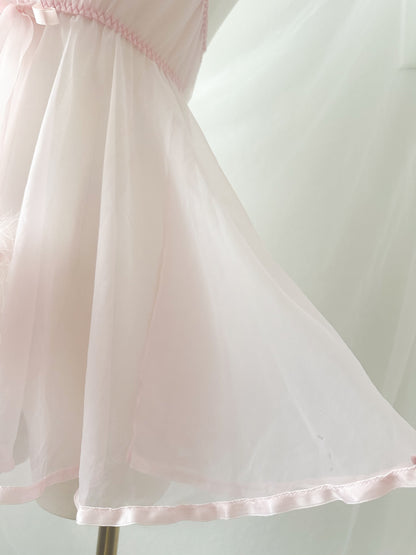Vintage Blush Swan Feather Babydoll