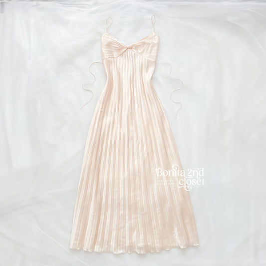 Rare Vintage Blush Pleated Bow Slip