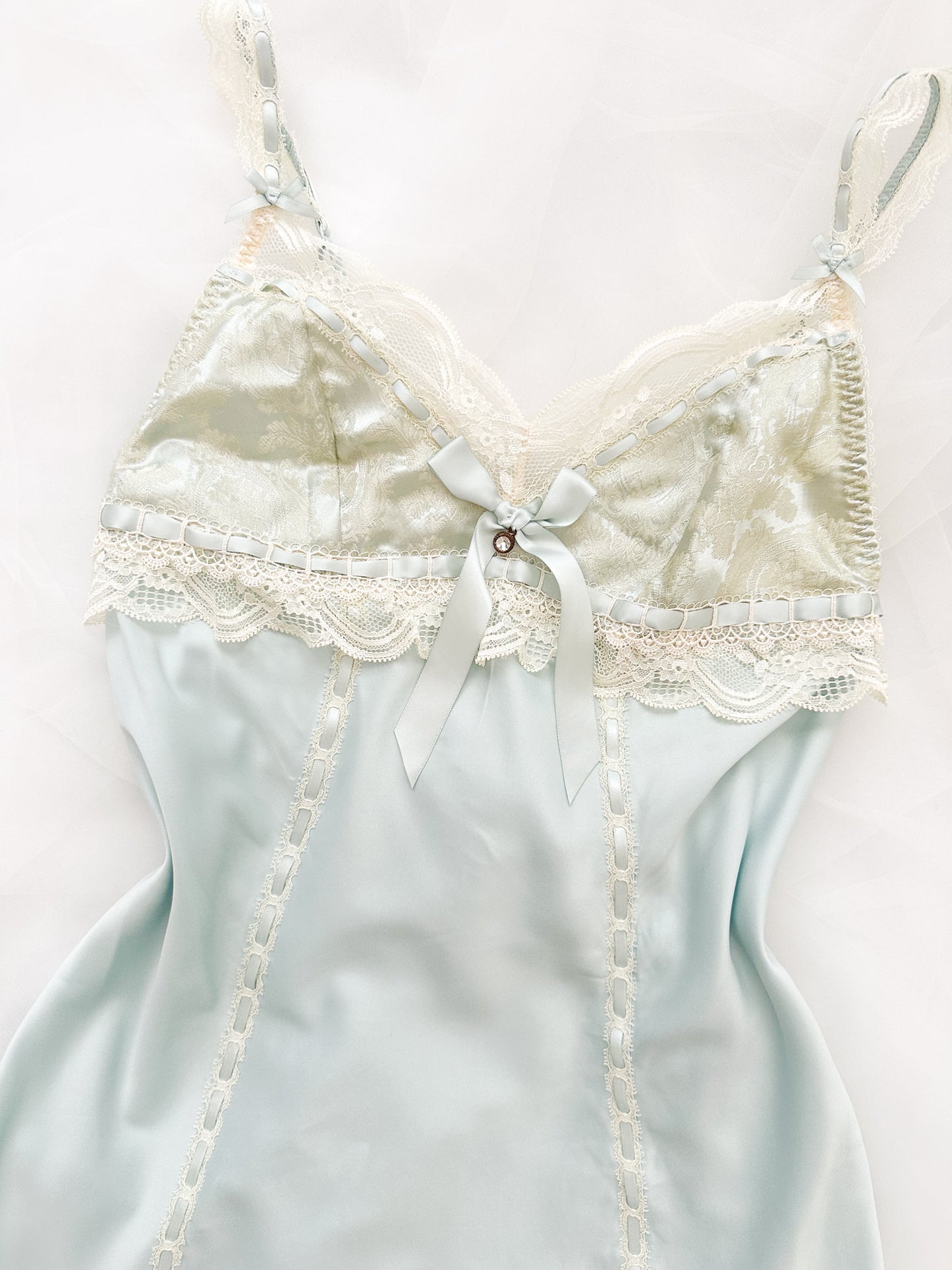 Rare Bleu Lace Reverie Slipdress