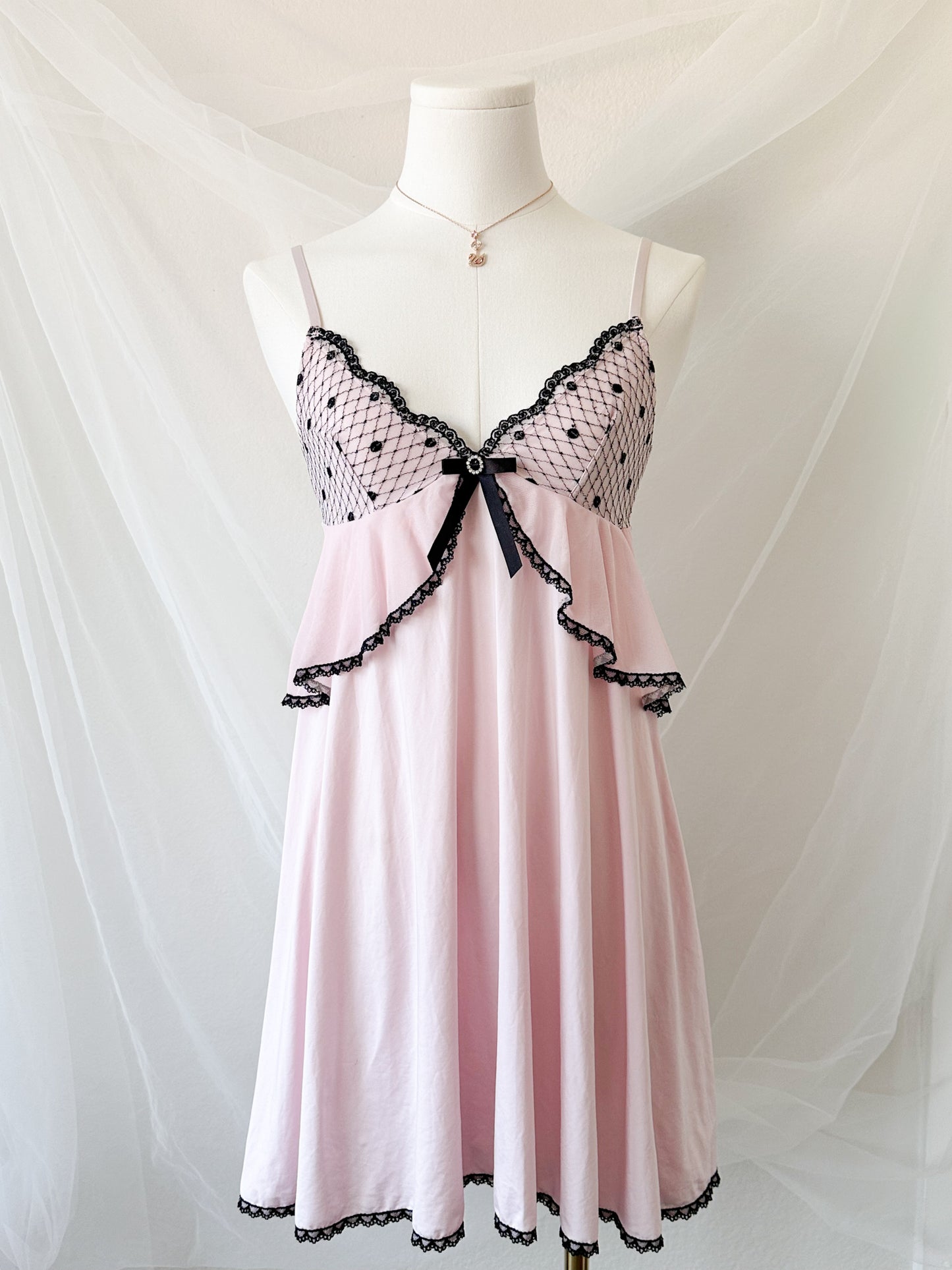 Noir Bow Darling Slipdress