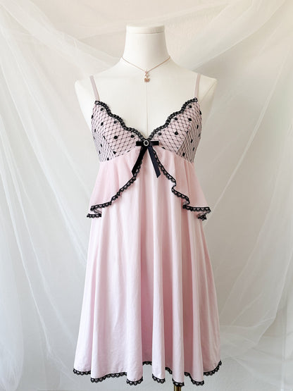 Noir Bow Darling Slipdress