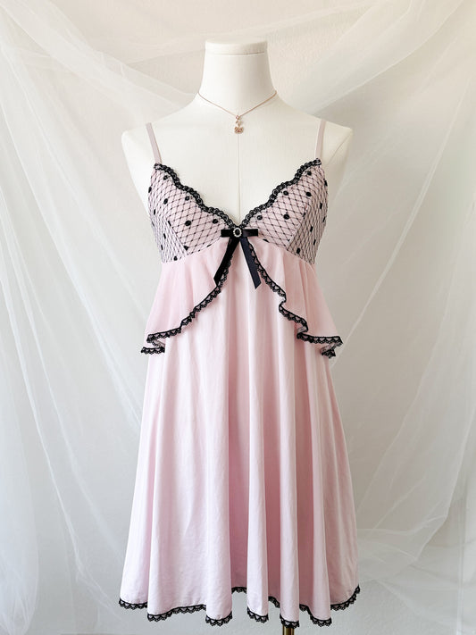 Noir Bow Darling Slipdress