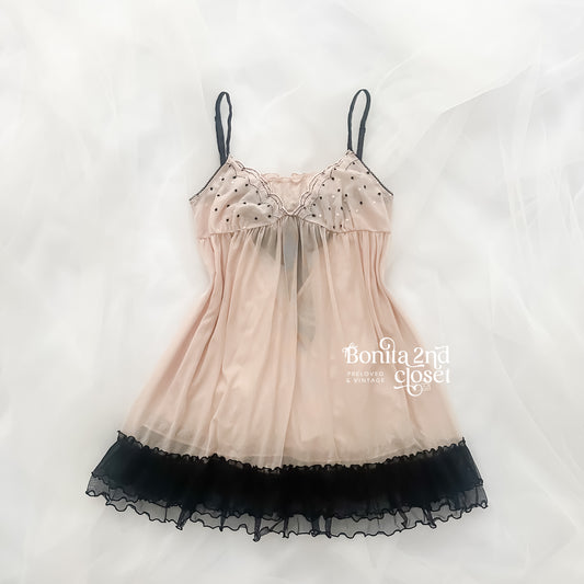 Sheer Cream Bow Tie Babydoll